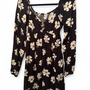 American Eagle Outfitters Black Floral Midi Dress